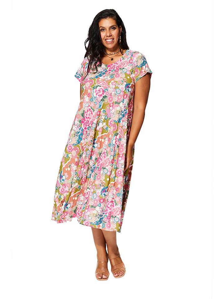 Aller Simplement Sukienka w kolorze jasnoróżowo-zielono-niebieskim rozmiar: 50/52