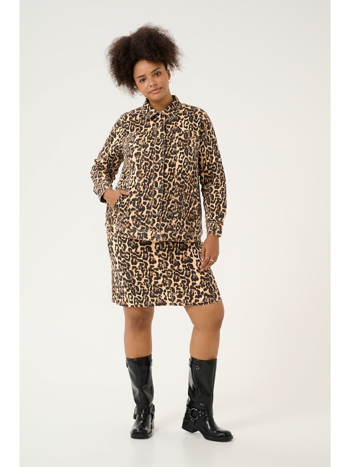 KAFFE curve Kurtka dżinsowa w kolorze jasnobrązowo-czarnym rozmiar: 54