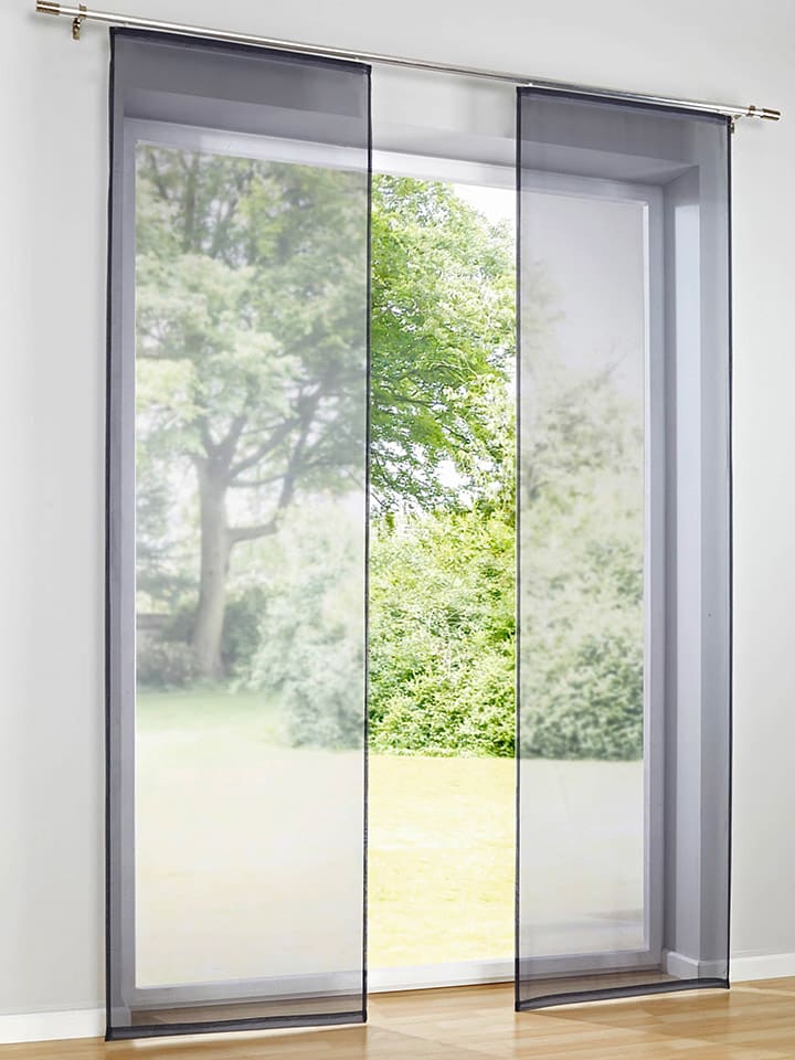 heine home Zasłona przesuwna w kolorze szarym rozmiar: 245x60 cm