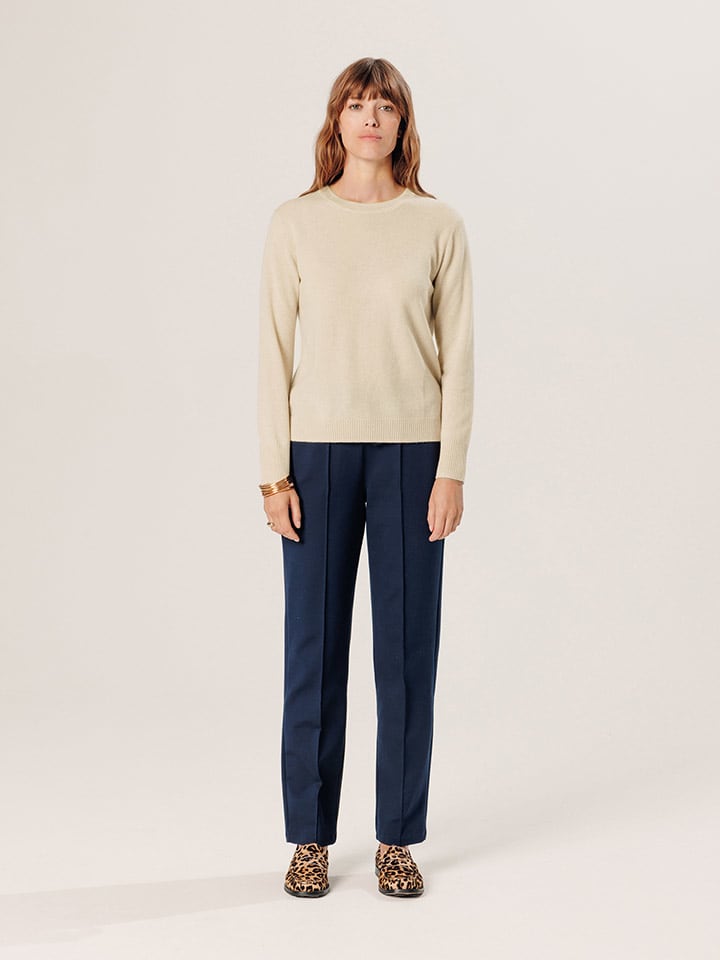 Rodier Kaszmirowy sweter w kolorze kremowym rozmiar: L