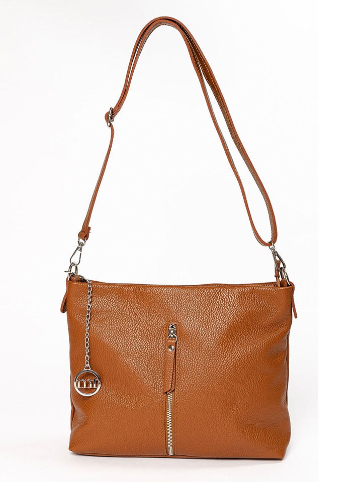 Mia Tomazzi Skórzana torebka "Alerami" w kolorze jasnobrązowym - 30 x 10 x 24 cm rozmiar: onesize