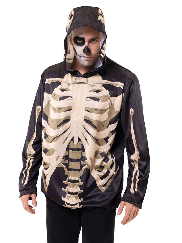 Party x People Bluza kostiumowa "Skelett" w kolorze czarnym rozmiar: L/XL