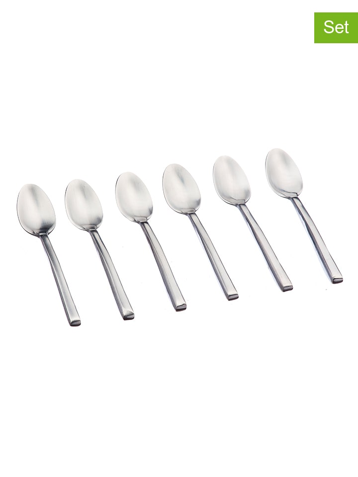 Björn Łyżeczki (6 szt.) "Olaf" w kolorze srebrnym do kawy - dł. 13 cm rozmiar: onesize