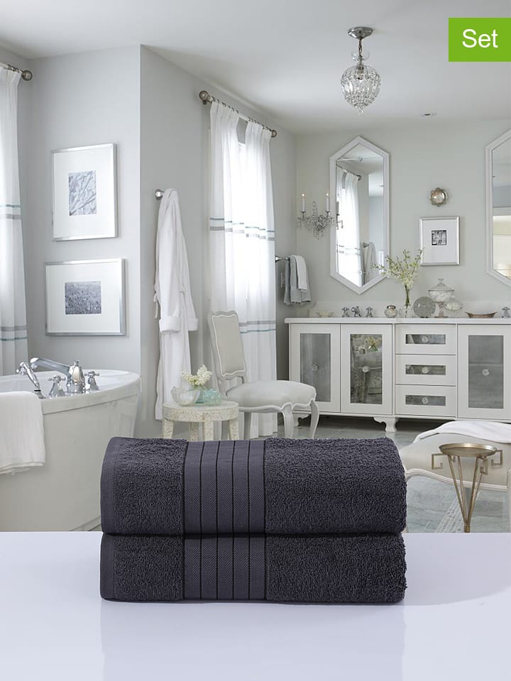 Good Morning Ręczniki kąpielowe (2 szt.) w kolorze antracytowym rozmiar: 70x140 cm