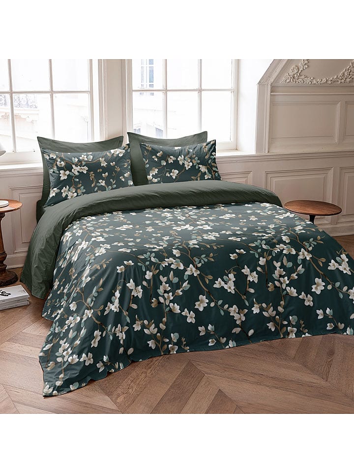 Pierre Cardin Perkalowa poszwa w kolorze ciemnozielonym na kołdrę rozmiar: 220x220 cm