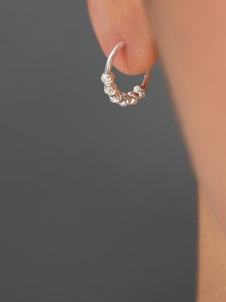 Heliophilia Srebrne kolczyki-kreole rozmiar: onesize