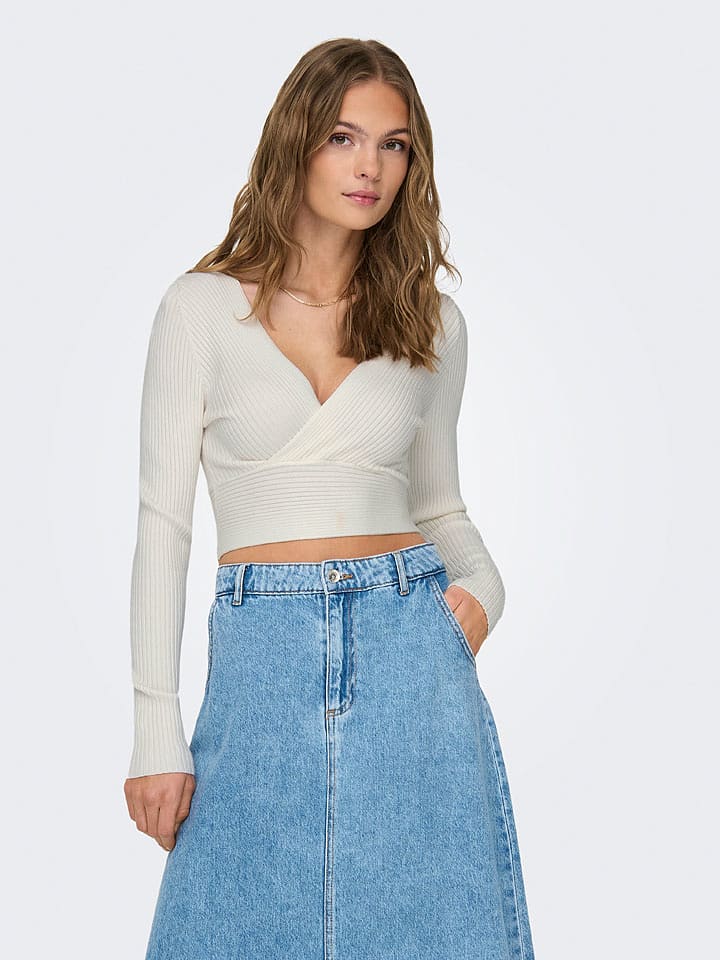 ONLY Sweter w kolorze kremowym rozmiar: S