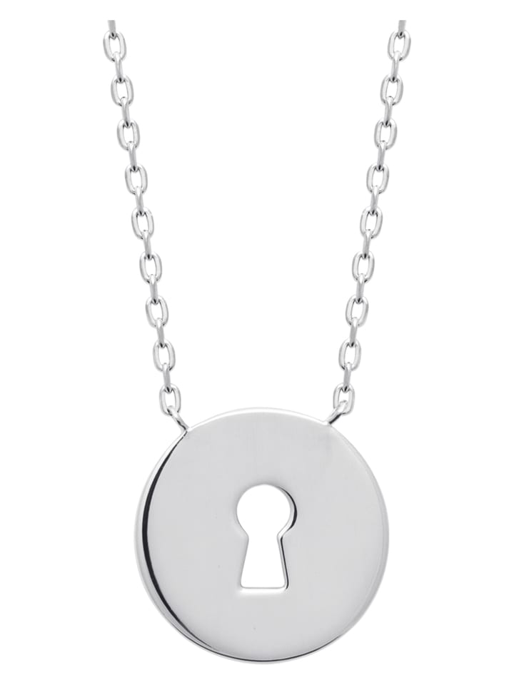 L'Atélier Précieux Srebrny naszyjnik z elementem ozdobnym - dł. 45 cm rozmiar: onesize