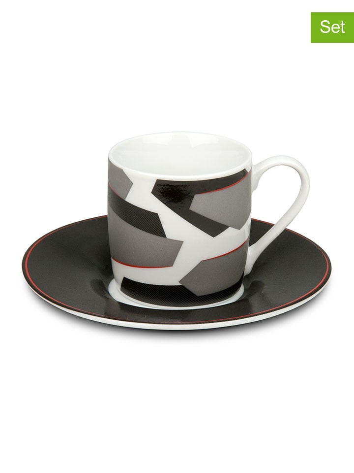 Könitz Filiżanki (2 szt.) w kolorze czarno-szarym do espresso - 85 ml rozmiar: onesize