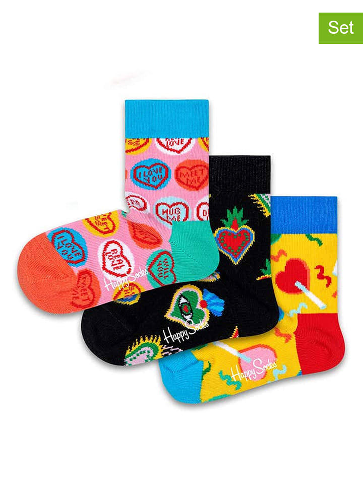Happy Socks 3-częściowy zestaw prezentowy ze wzorem rozmiar: 24-26