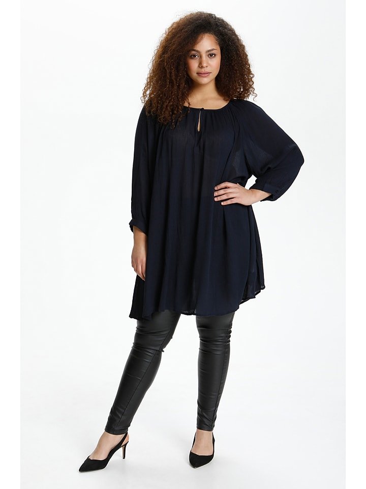 KAFFE curve Tunika "Ami" w kolorze granatowym rozmiar: 52