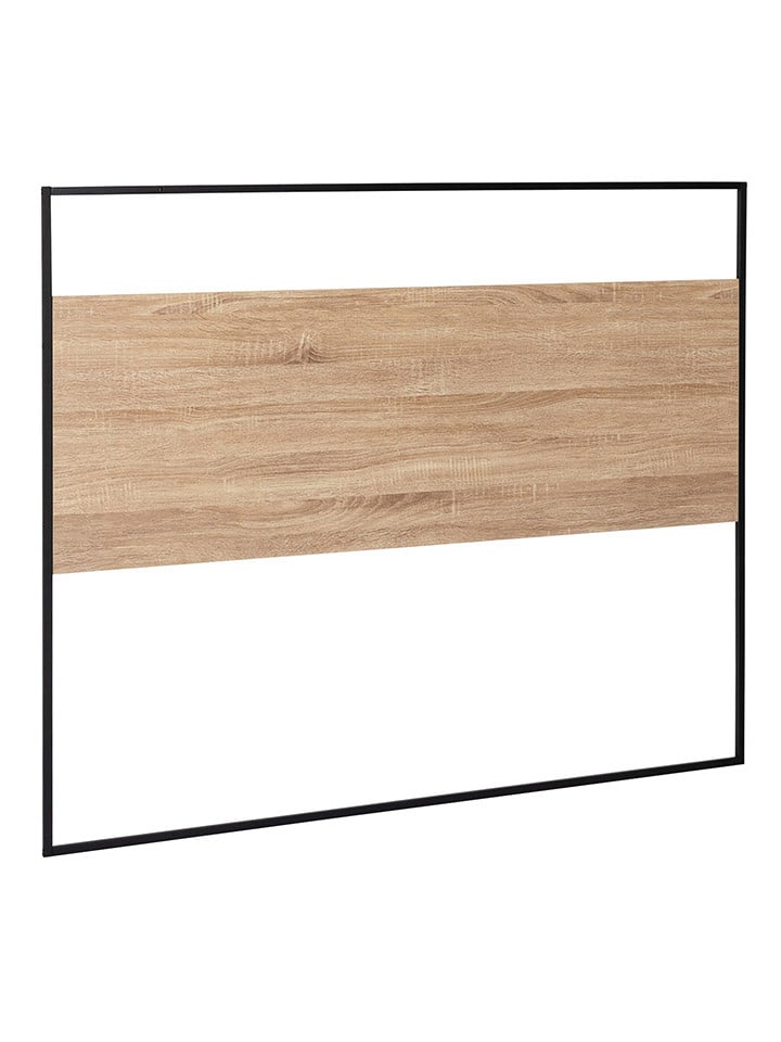 IDOMYA Essentials Zagłówek łóżka "Memphis" w kolorze czarno-jasnobrązowym - 145 x 120 cm rozmiar: onesize