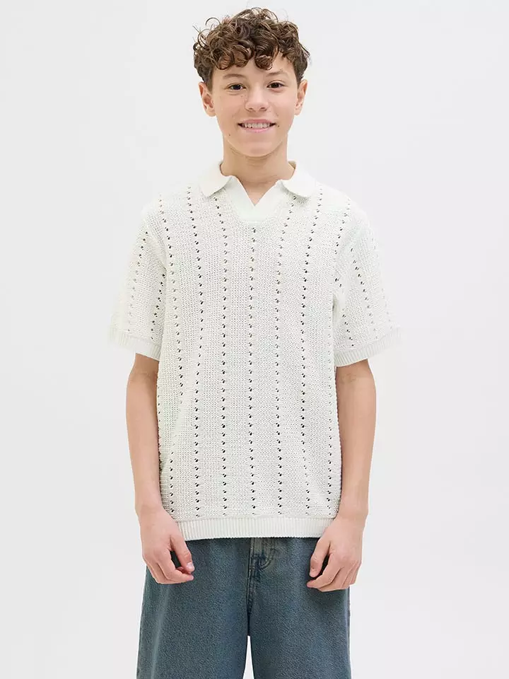 JACK & JONES Junior Koszulka polo "Paros" w kolorze kremowym rozmiar: 176