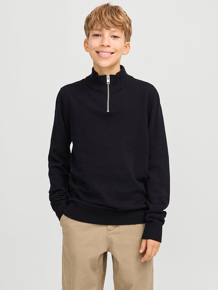 JACK & JONES Junior Sweter "Emil" w kolorze czarnym rozmiar: 140