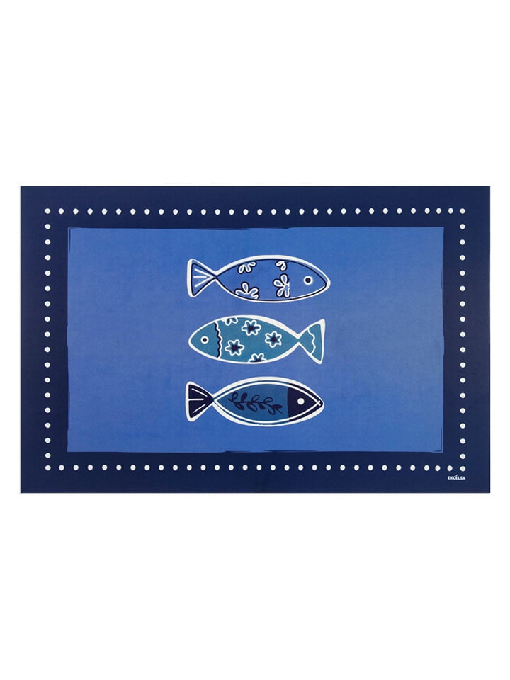 EXCELSA Dywanik łazienkowy "Ocean" w kolorze niebieskim - 52 x 80 cm rozmiar: onesize