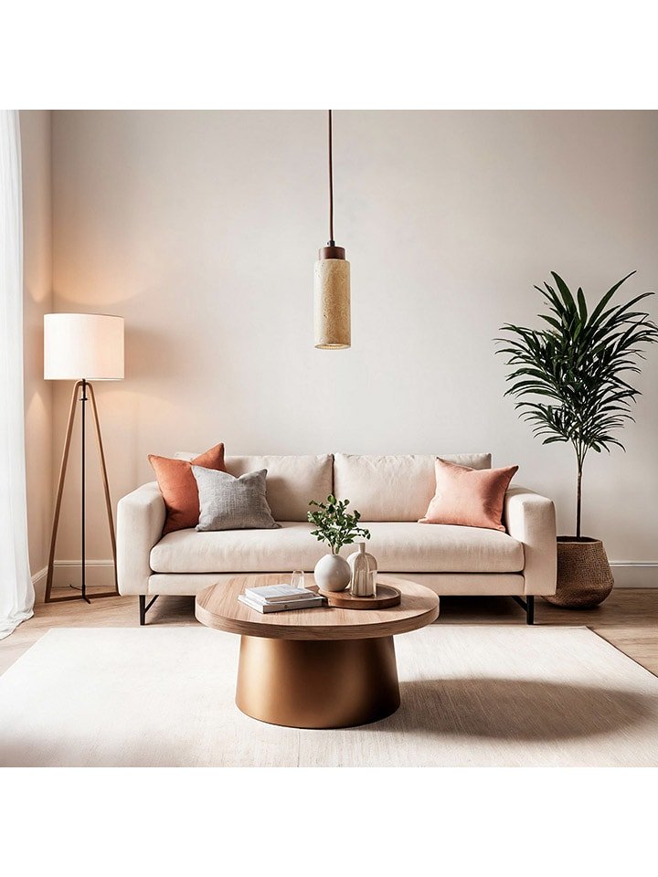 Opviq Lampa wisząca "Babıl" w kolorze beżowo-brązowym - wys. 151 x Ø 6,5 cm rozmiar: onesize