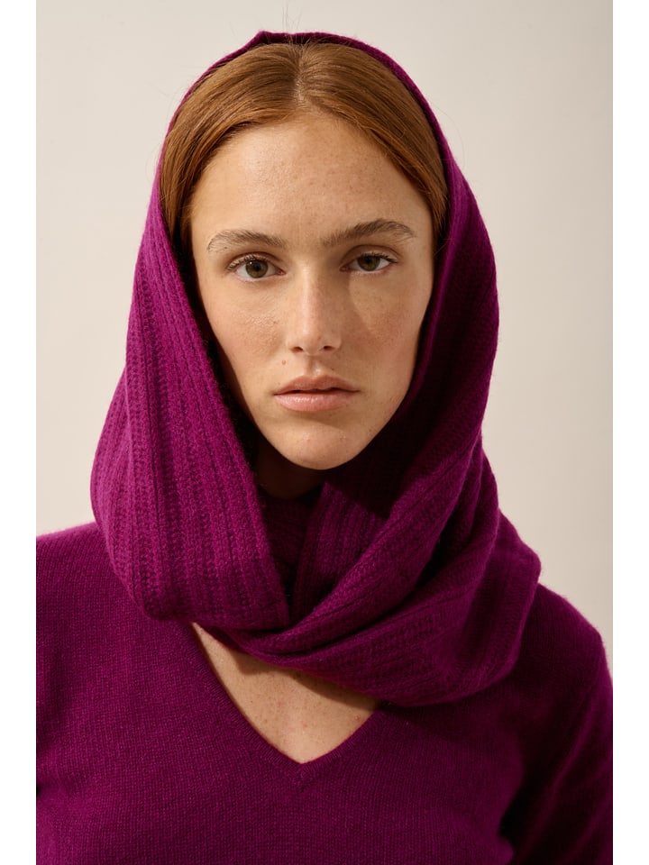 Just Cashmere Kaszmirowy szal-koło "Hutton" w kolorze bordowym - 65 x 50 cm rozmiar: onesize