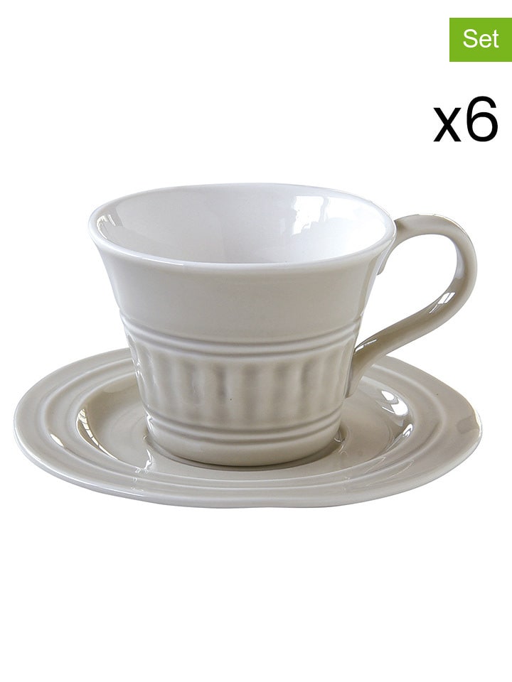 Easy Life Filiżanka (6 szt.) "Arbitare" w kolorze jasnoszarym ze spodkiem - 250 ml rozmiar: onesize