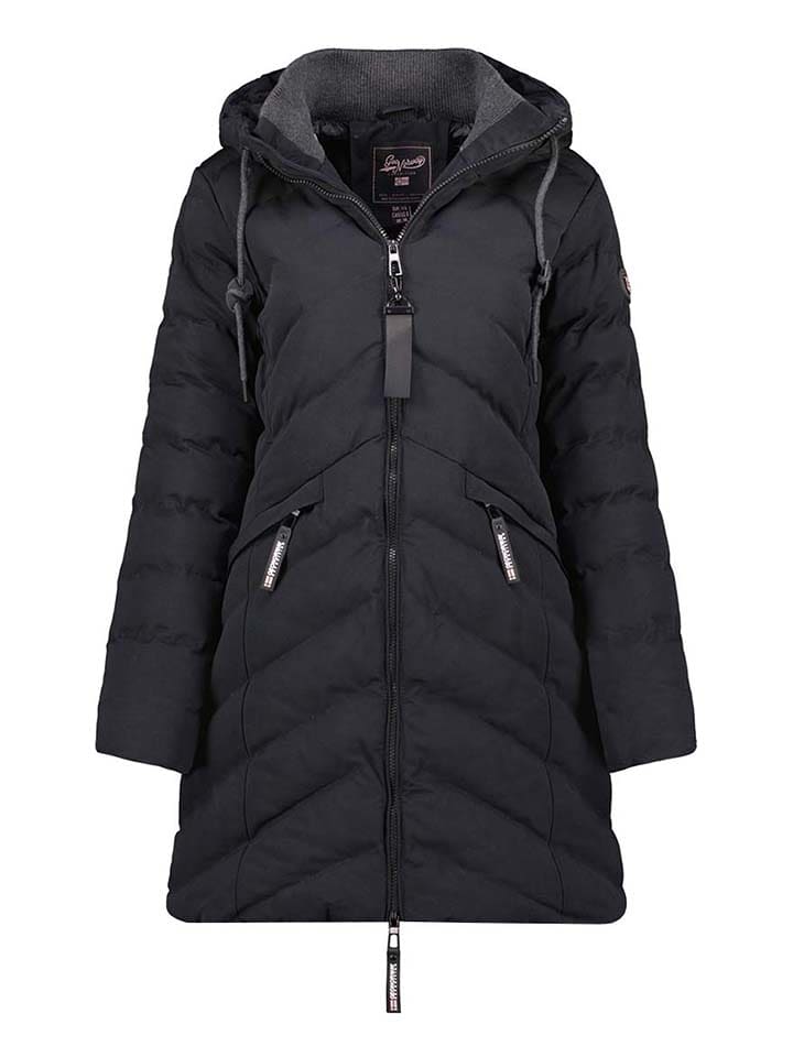 Geographical Norway Płaszcz pikowany "Clarisal" w kolorze czarnym rozmiar: M