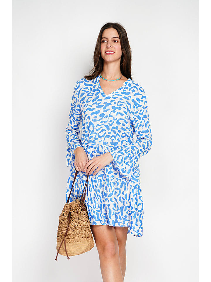 William de Faye Sukienka w kolorze biało-niebieskim rozmiar: 36