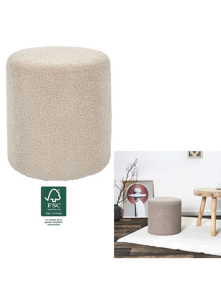 THE HOME DECO FACTORY Puf w kolorze szarobrązowym - wys. 35 x Ø 35 cm rozmiar: onesize