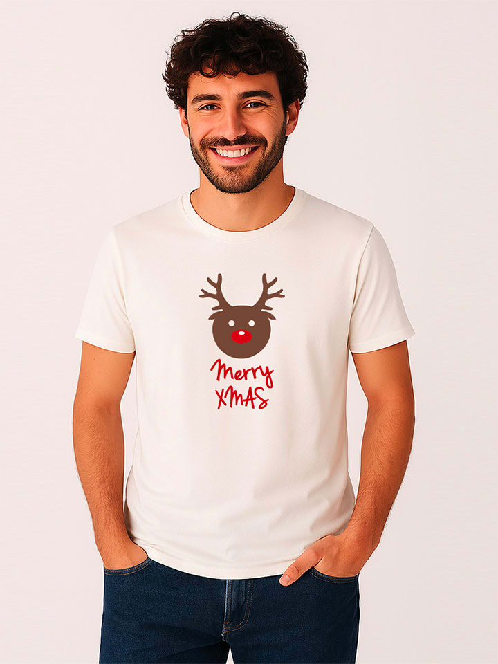 WOOOP Koszulka "Merry Xmas" w kolorze białym rozmiar: XL