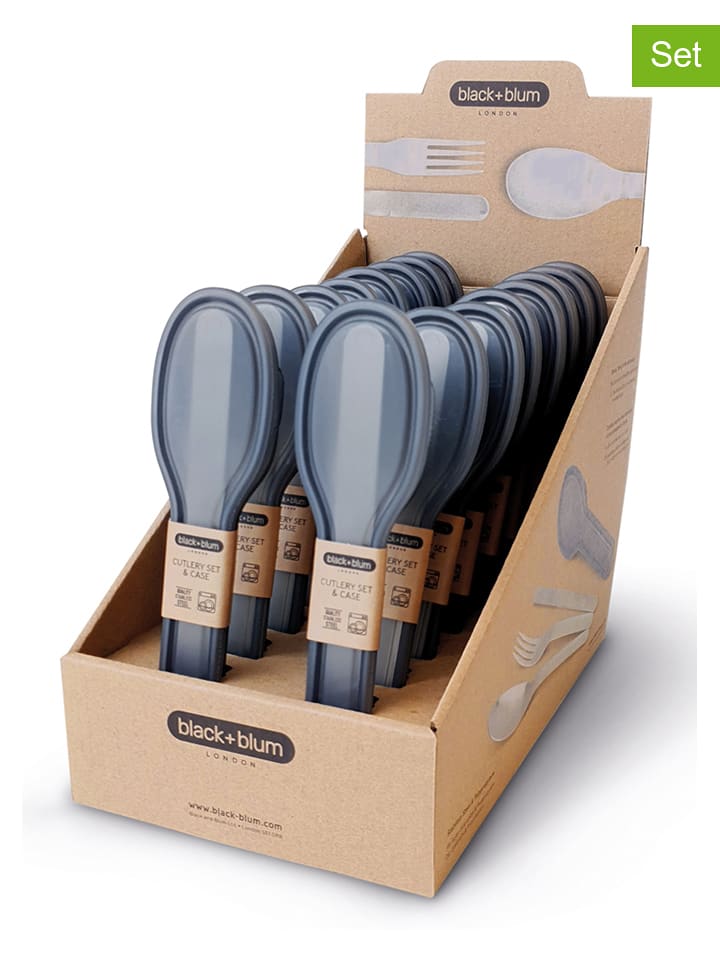 Black+Blum 4-częściowy zestaw sztućców w kolorze srebrno-jasnoszarym rozmiar: onesize