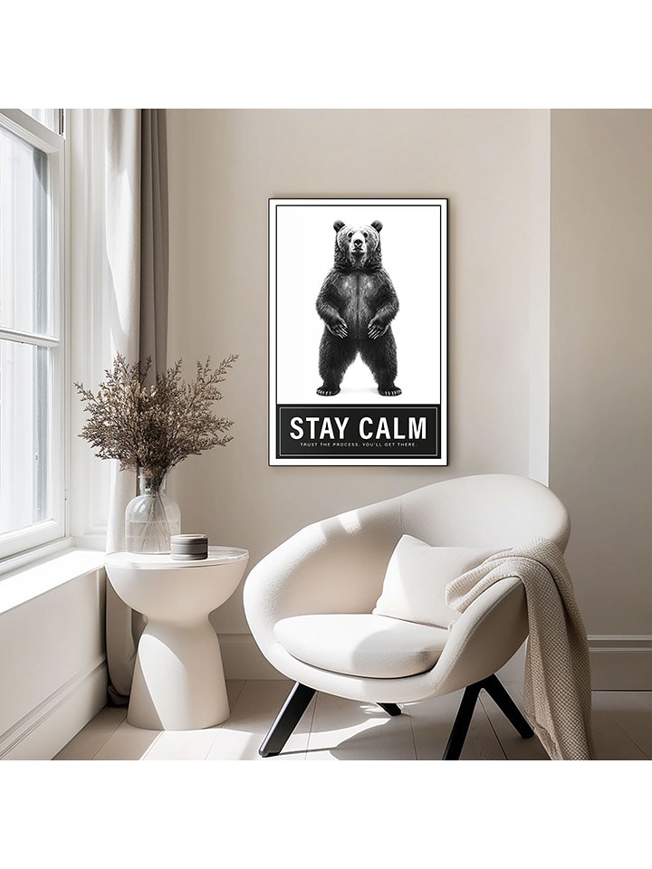 Orangewallz Druk artystyczny "Stay Calm" w ramce rozmiar: 60x90 cm