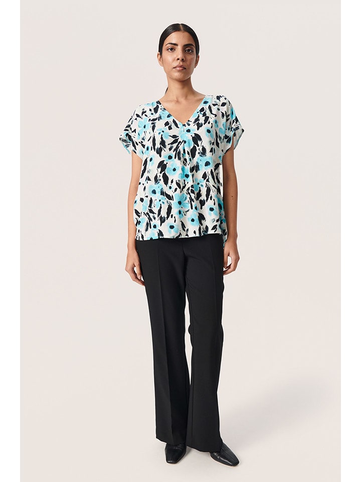 Soaked in Luxury Bluzka w kolorze turkusowo-białym rozmiar: XXL