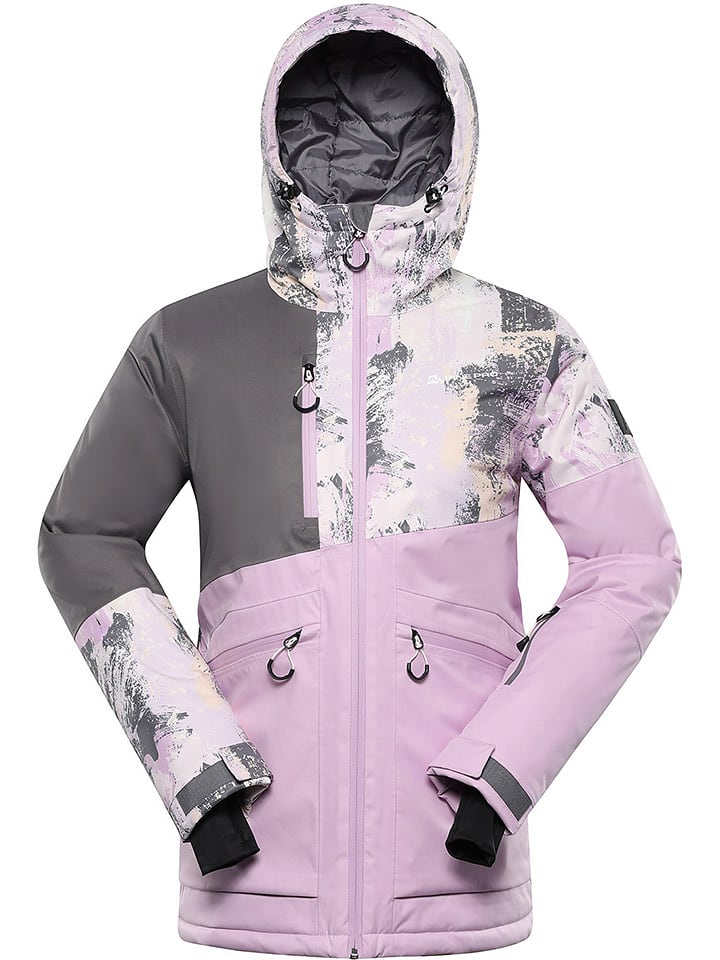 Alpine Pro Kurtka narciarska "Uzera" w kolorze jasnoróżowo-szarym rozmiar: M