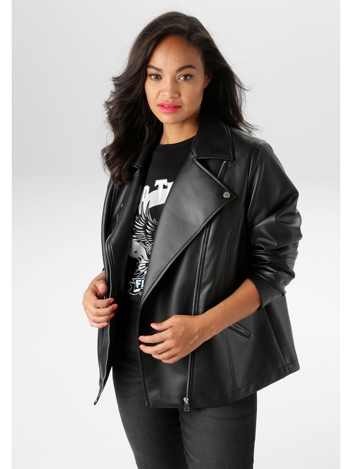 Aniston Kurtka w kolorze czarnym ze skóry syntetycznej rozmiar: 54