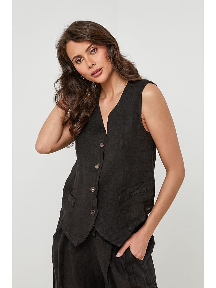 Lin Passion Lniana kamizelka w kolorze czarnym rozmiar: 34/36