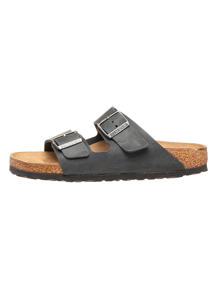 Birkenstock Skórzane klapki "Arizona" w kolorze czarnym rozmiar: 37