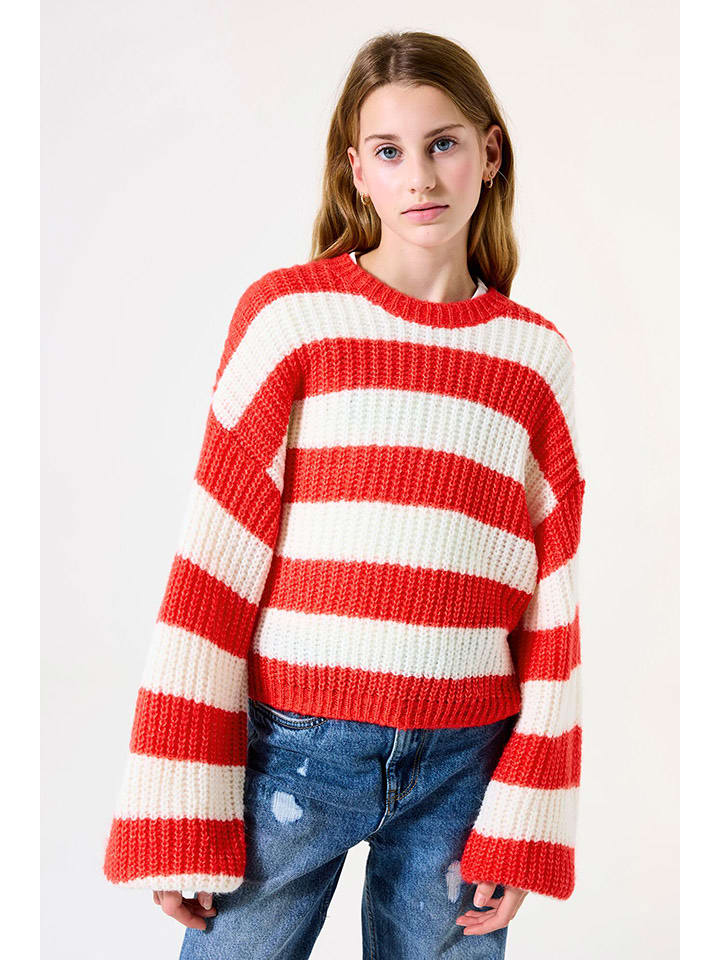 Garcia Sweter w kolorze czerwono-kremowym rozmiar: 128/134