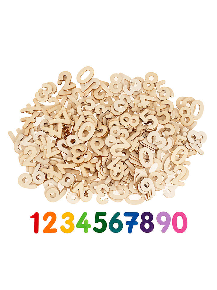 SUNNYSUE 300-częściowy zestaw drewnianych cyfr - 3+ rozmiar: onesize