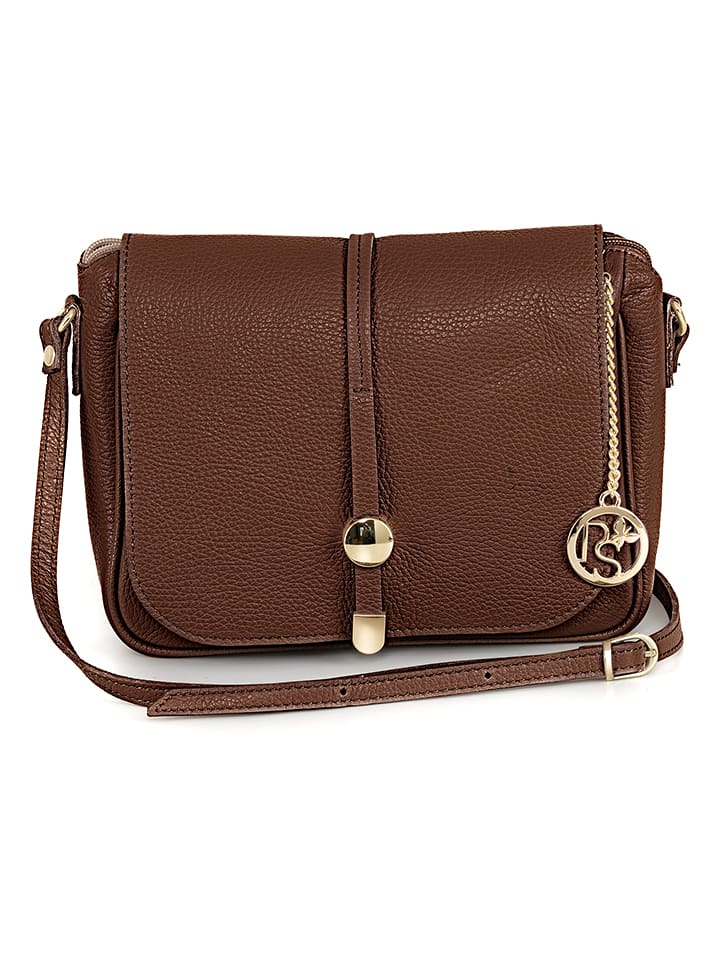 Pia Sassi Skórzana torebka "Monte Avella" w kolorze brązowym - 25 x 23 x 7 cm rozmiar: onesize