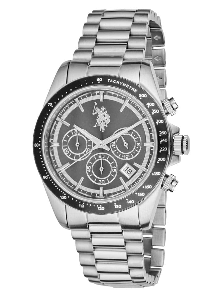 U.S. Polo Assn. Chronograf w kolorze srebrno-czarnym rozmiar: onesize