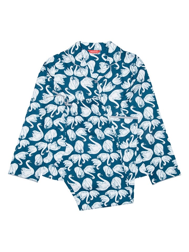 Cyberjammies Piżama "Maria" w kolorze niebiesko-białym rozmiar: 116/122