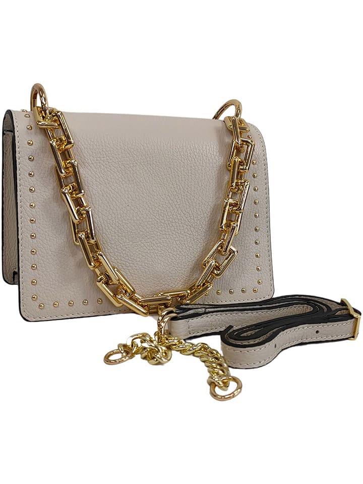 ORE10 Skórzana torebka w kolorze beżowym - 22 x 17 x 10 cm rozmiar: onesize