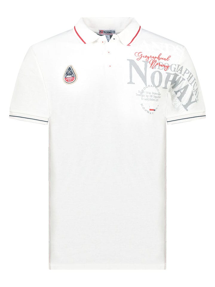 Geographical Norway Koszulka polo "Adventure" w kolorze białym rozmiar: S