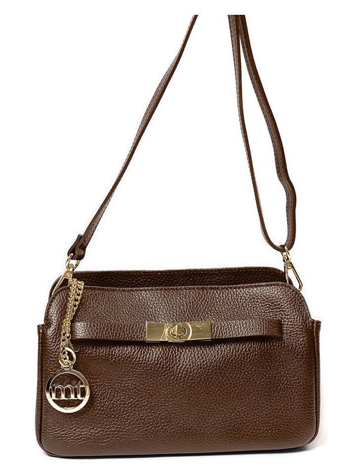 Mia Tomazzi Skórzana torebka "Bentivoglio" w kolorze brązowym - 24 x 16 x 9 cm rozmiar: onesize