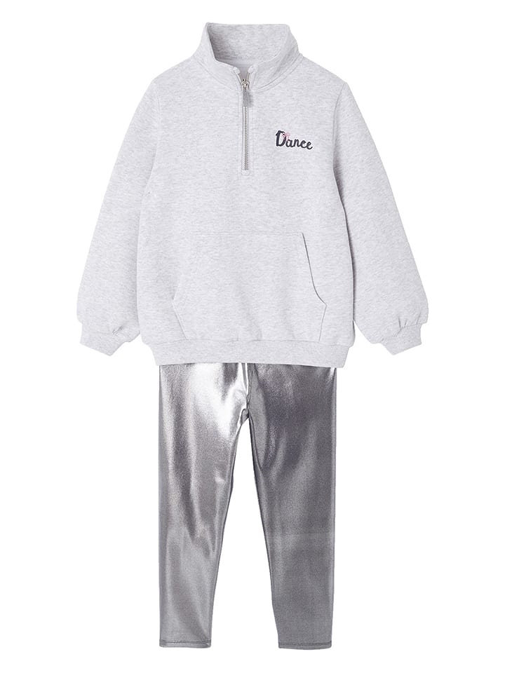 vertbaudet 2-częściowy zestaw w kolorze srebrno-jasnoszarym rozmiar: 152