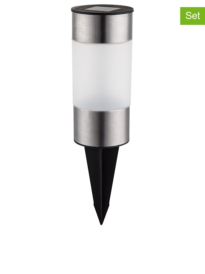 Globo lighting Lampy solarne LED (3 szt.) w kolorze srebrnym na trzonku - wys. 23,5 cm rozmiar: onesize