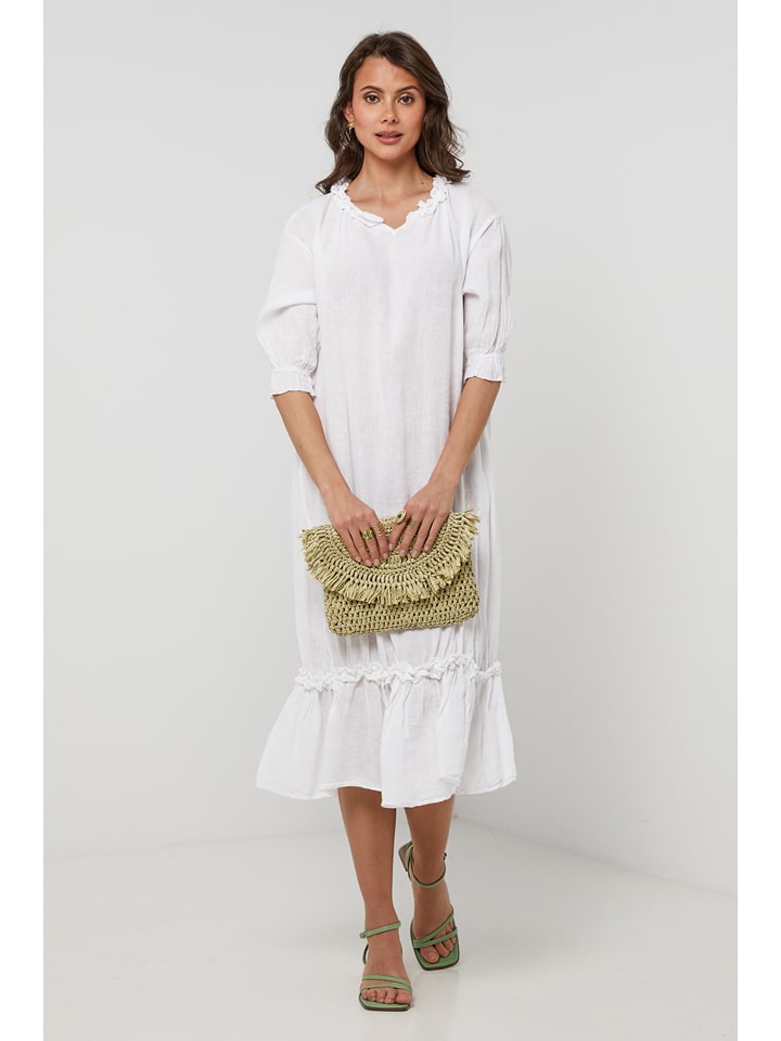 Lin Passion Lniana sukienka w kolorze białym rozmiar: 40/42