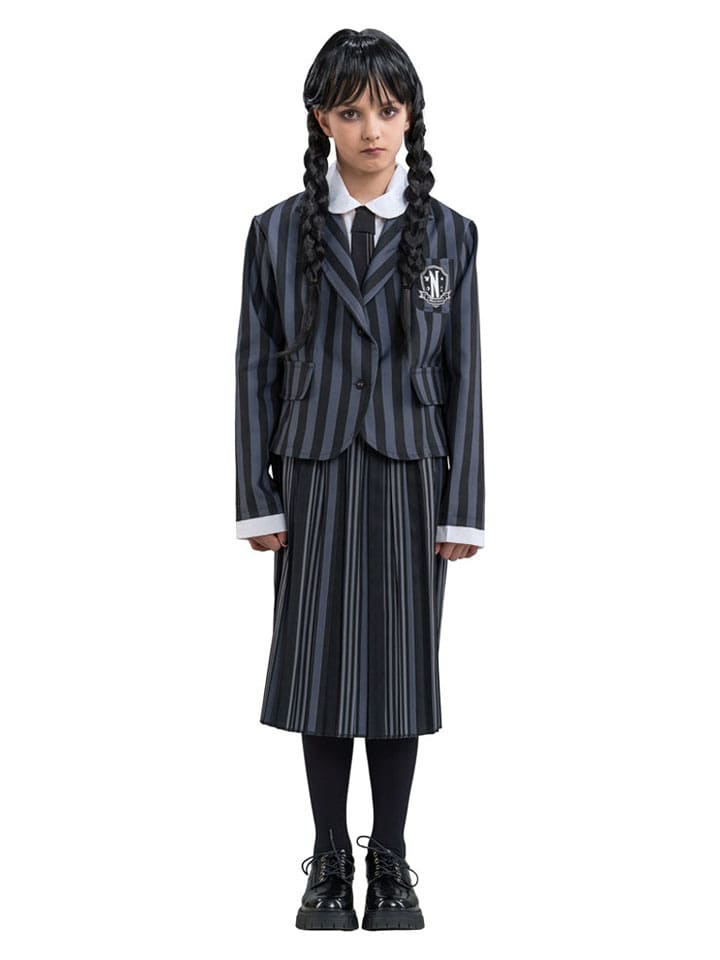 CHAKS 3-częściowy kostium "WEDNESDAY© School Uniform" w kolorze czarnym rozmiar: 140