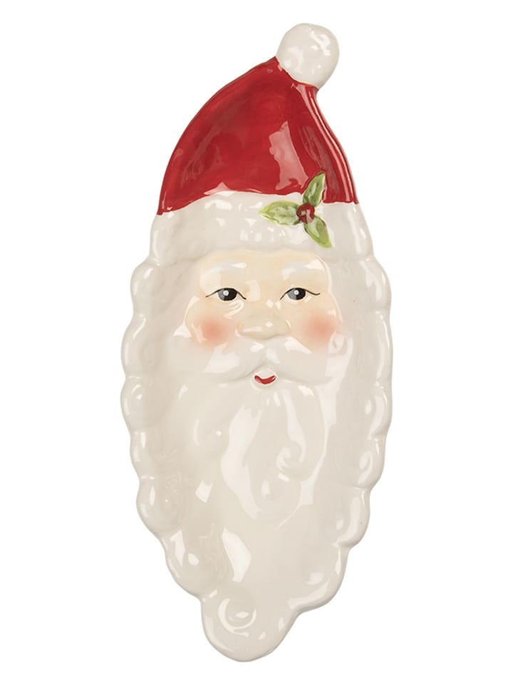 Clayre & Eef Miska dekoracyjna w kolorze biało-czerwonym - 25 x 11 cm rozmiar: onesize