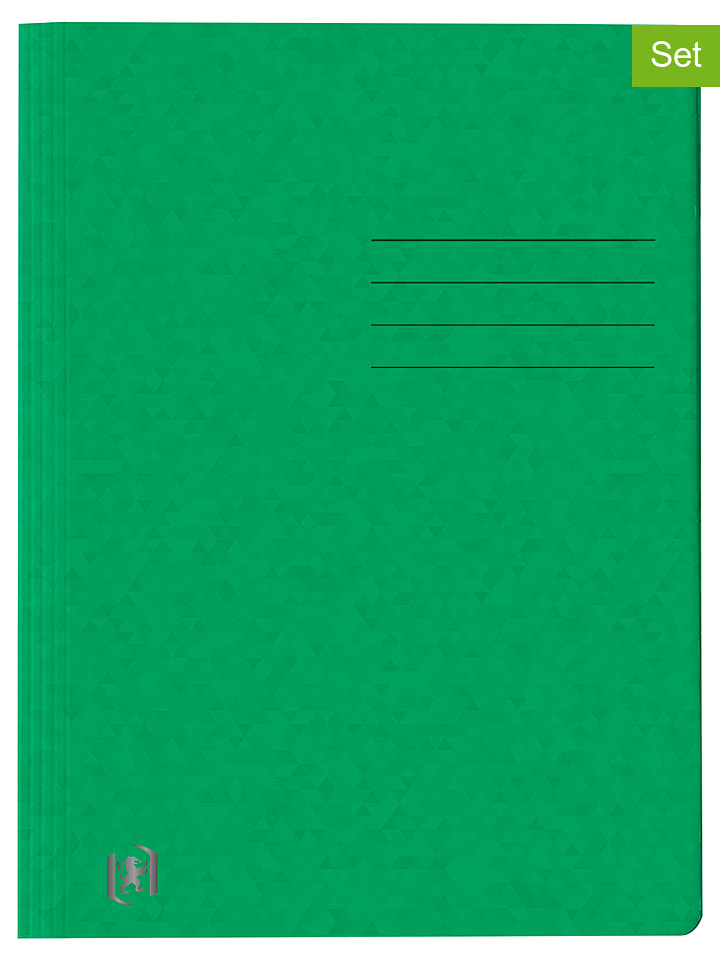 Oxford Skoroszyty (10 szt.) "Top File+" w kolorze zielonym - A4 rozmiar: onesize