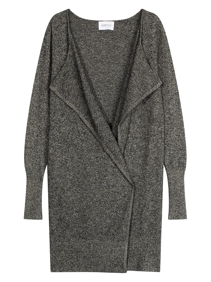 Perfect Cashmere Kaszmirowy kardigan "Abigail" w kolorze czarno-białym rozmiar: L