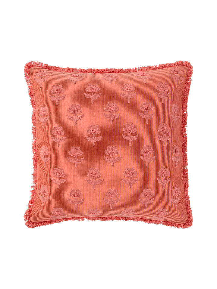 Jotex Poszewka "Flora" w kolorze pomarańczowym na poduszkę rozmiar: 50x50 cm