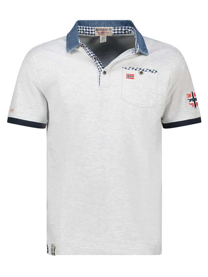 Geographical Norway Koszulka polo "Kerwin" w kolorze jasnoszarym rozmiar: S